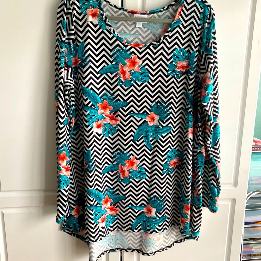 NWT Lularoe 2XL TROPICAL HIBISCUS Floral Lynnae